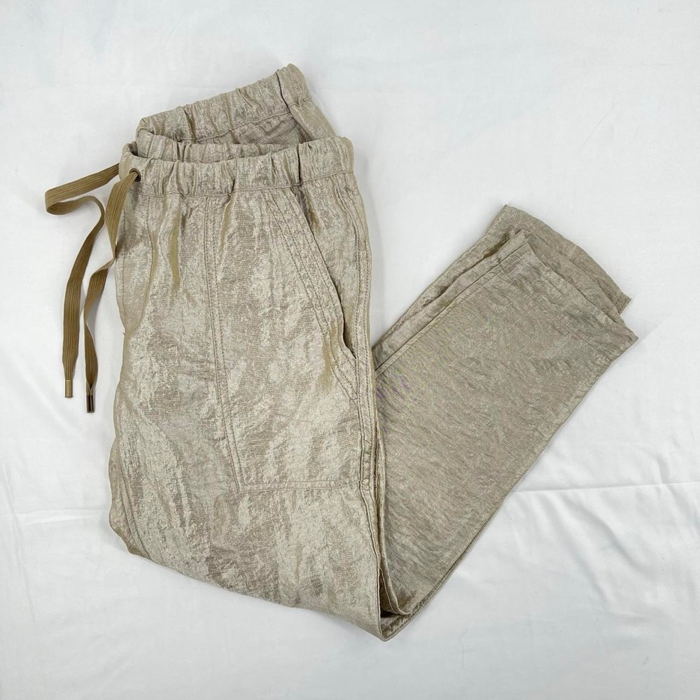 J Crew Women's Metallic Statement Pants Drawstring Maximalist 2 XS Gold Holiday